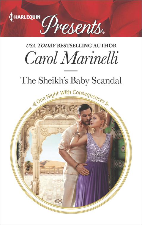 This image is the cover for the book Sheikh's Baby Scandal, One Night With Consequences
