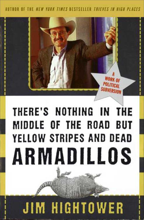 This image is the cover for the book There's Nothing in the Middle of the Road but Yellow Stripes and Dead Armadillos