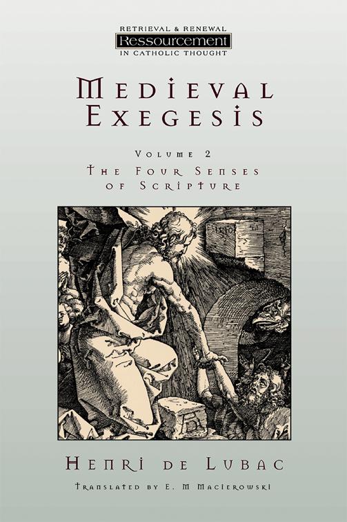 This image is the cover for the book Medieval Exegesis vol. 2, Ressourcement: Retrieval and Renewal in Catholic Thought (RRRCT)
