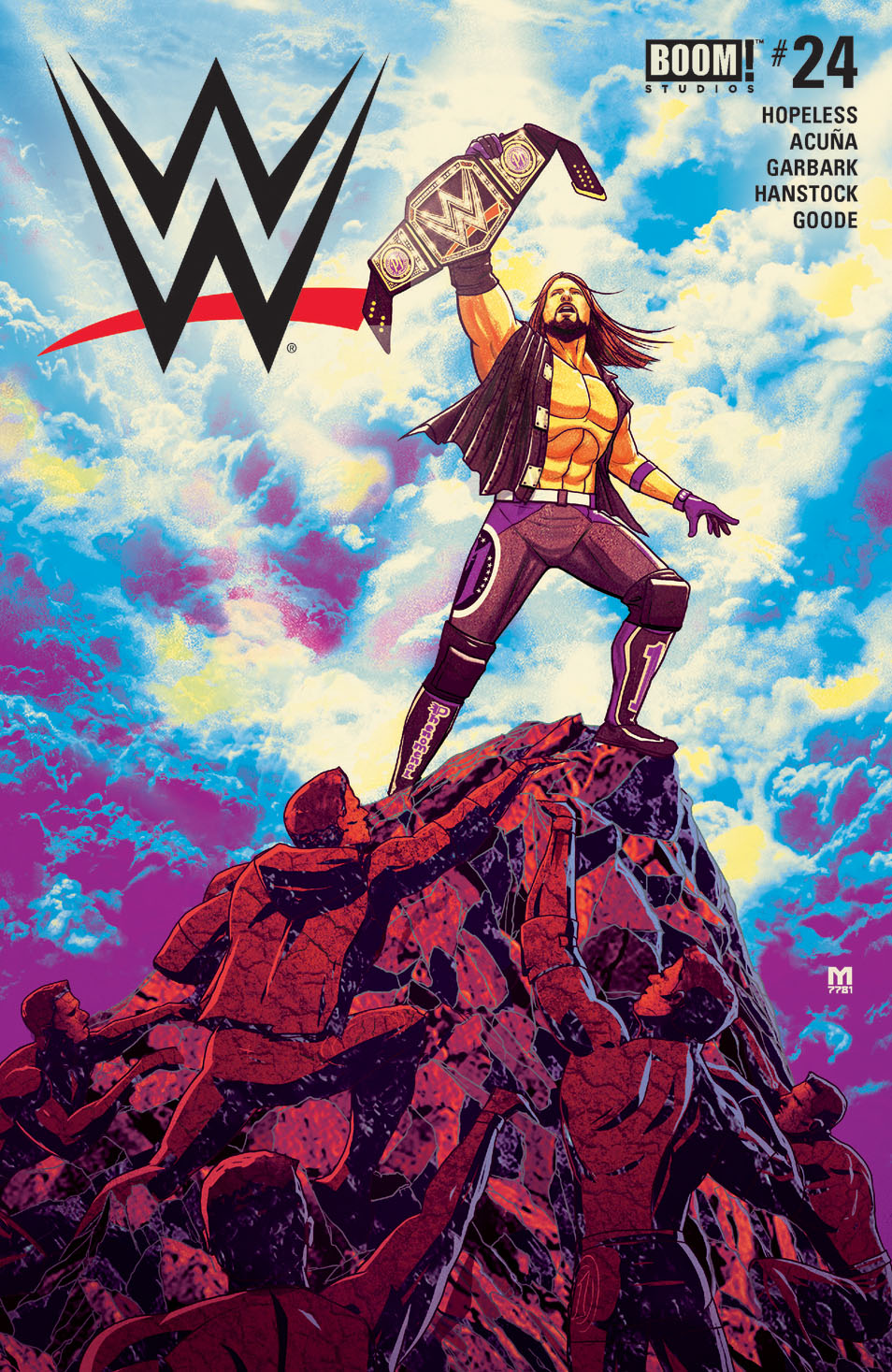 This image is the cover for the book WWE #24, WWE