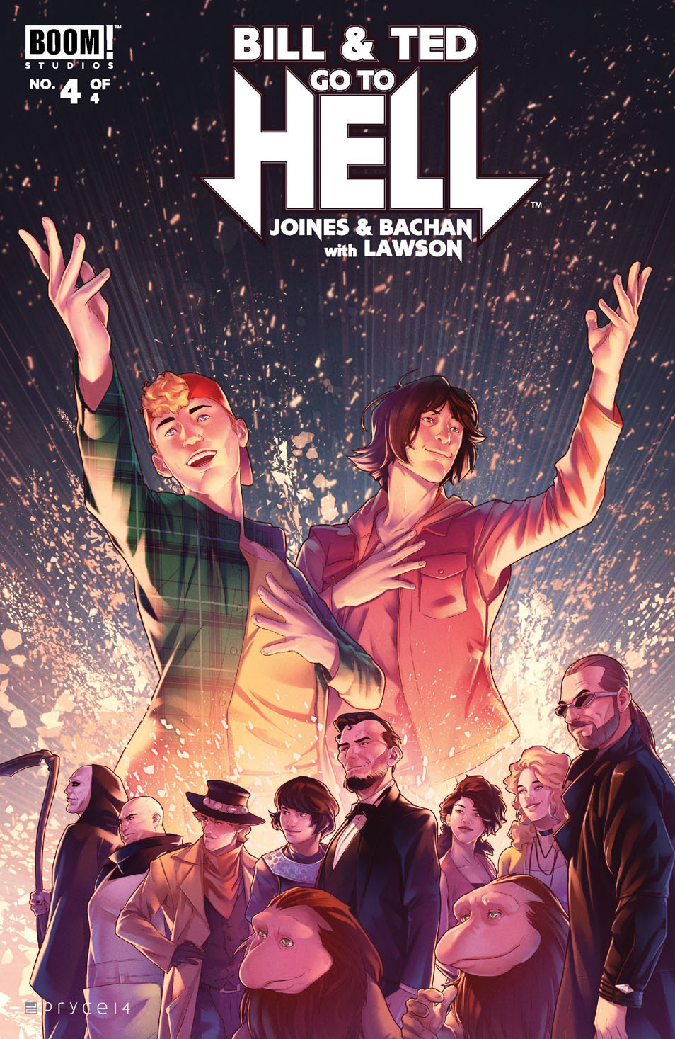 This image is the cover for the book Bill & Ted Go to Hell #4, Bill & Ted Go to Hell