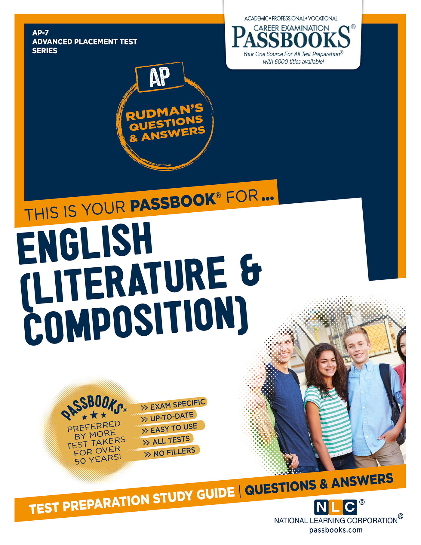 This image is the cover for the book ENGLISH (LITERATURE AND COMPOSITION), Advanced Placement Test Series (AP)