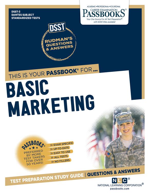 This image is the cover for the book BASIC MARKETING, DANTES Subject Standardized Tests (DSST)