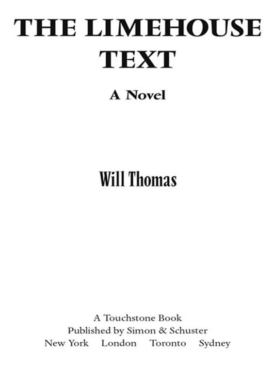 Limehouse Text, Barker and Llewelyn Novels