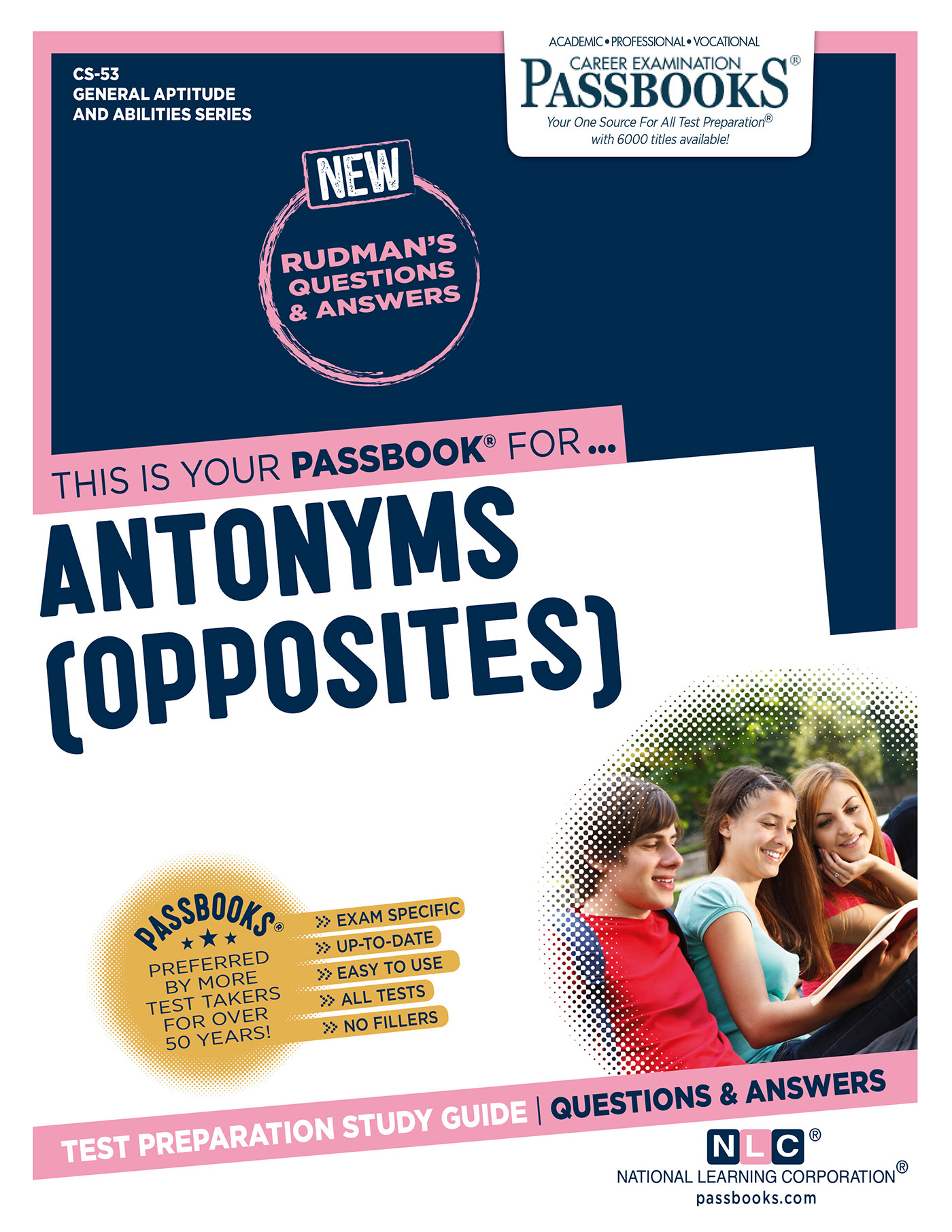 This image is the cover for the book ANTONYMS (OPPOSITES), General Aptitude and Abilities Series (CS)