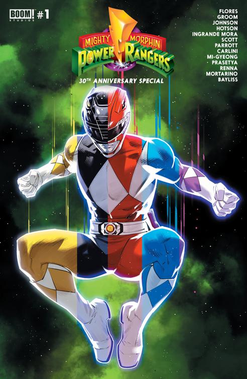 This image is the cover for the book Mighty Morphin Power Rangers 30th Anniversary Special #1