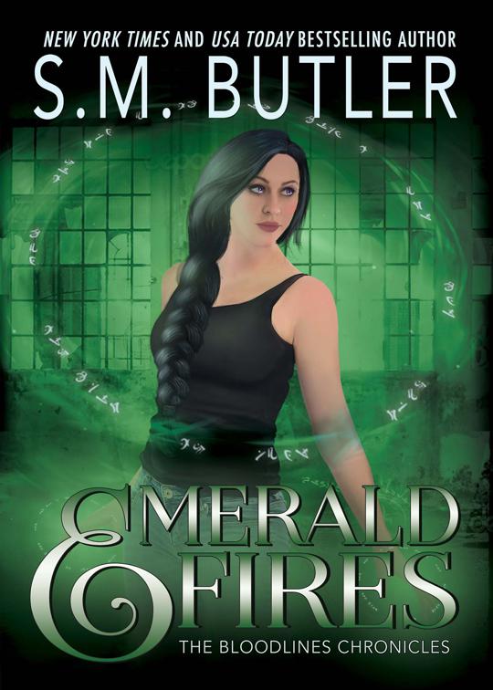 This image is the cover for the book Emerald Fires, The Bloodlines Chronicles