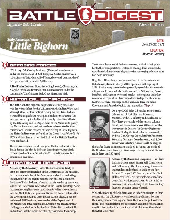 Battle Digest: Little Bighorn, Battle Digest