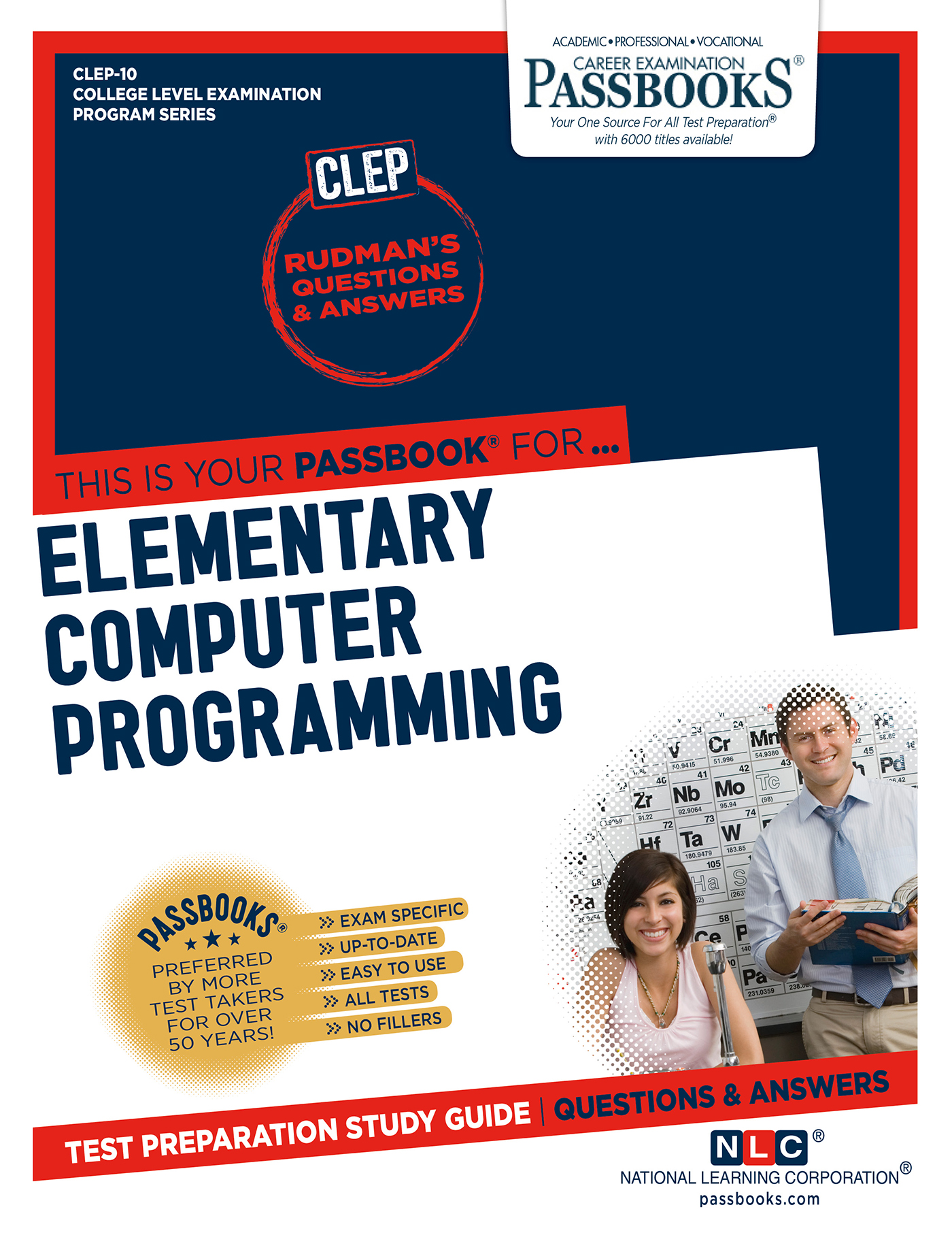 This image is the cover for the book ELEMENTARY COMPUTER PROGRAMMING, College Level Examination Program Series (CLEP)