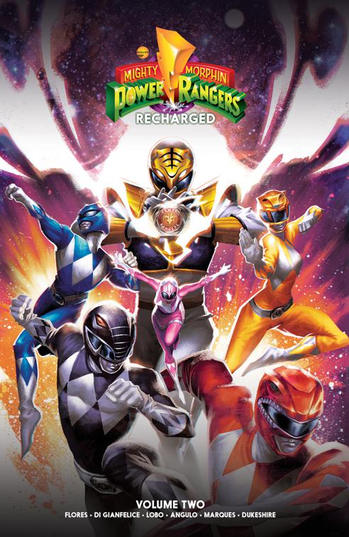 This image is the cover for the book Mighty Morphin Power Rangers: Recharged Vol. 2