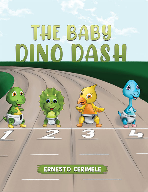 This image is the cover for the book The Baby Dino Dash