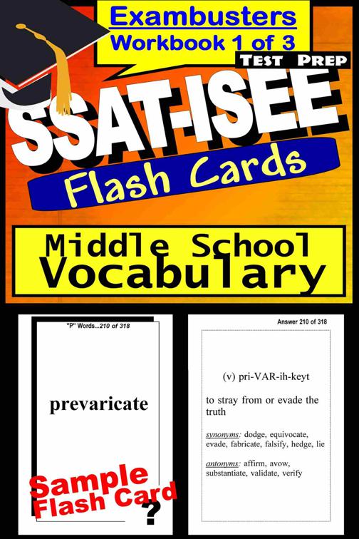 SSAT-ISEE Test Prep Essential Vocabulary Review--Exambusters Flash Cards--Workbook 1 of 3, Exambusters SSAT-ISEE