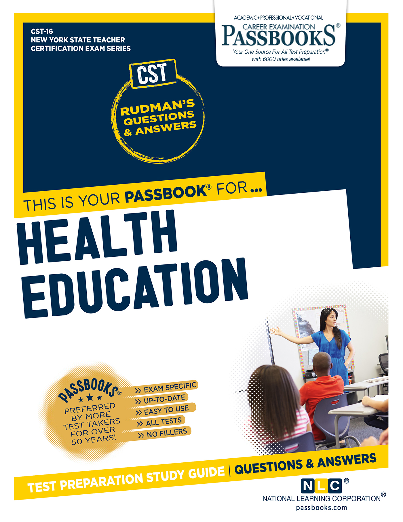 This image is the cover for the book Health Education, New York State Teacher Certification Examination Series (NYSTCE)