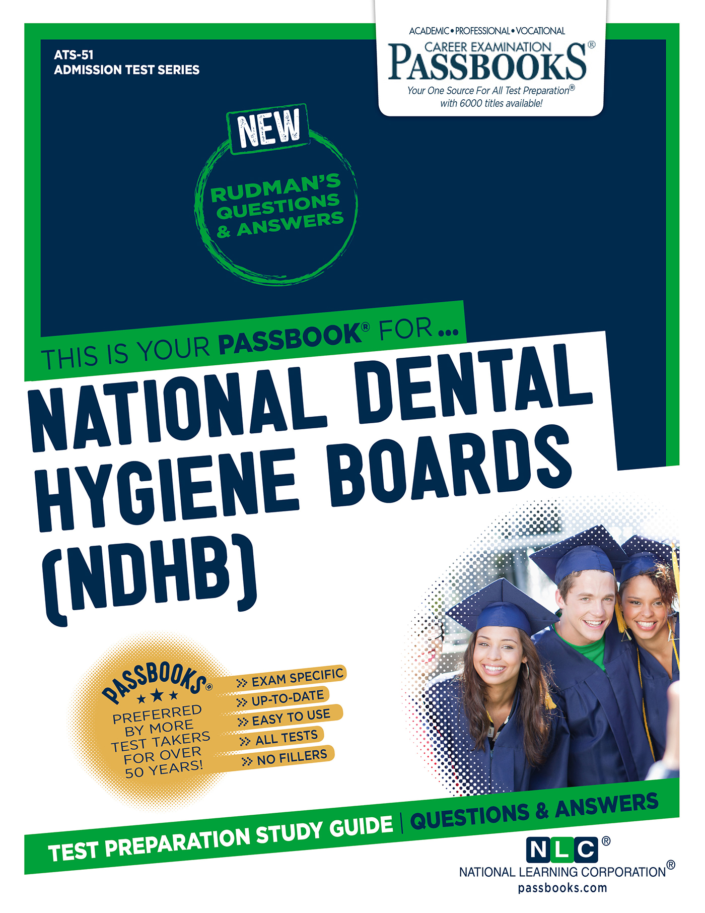 This image is the cover for the book NATIONAL DENTAL HYGIENE BOARDS (NDHB), Admission Test Series