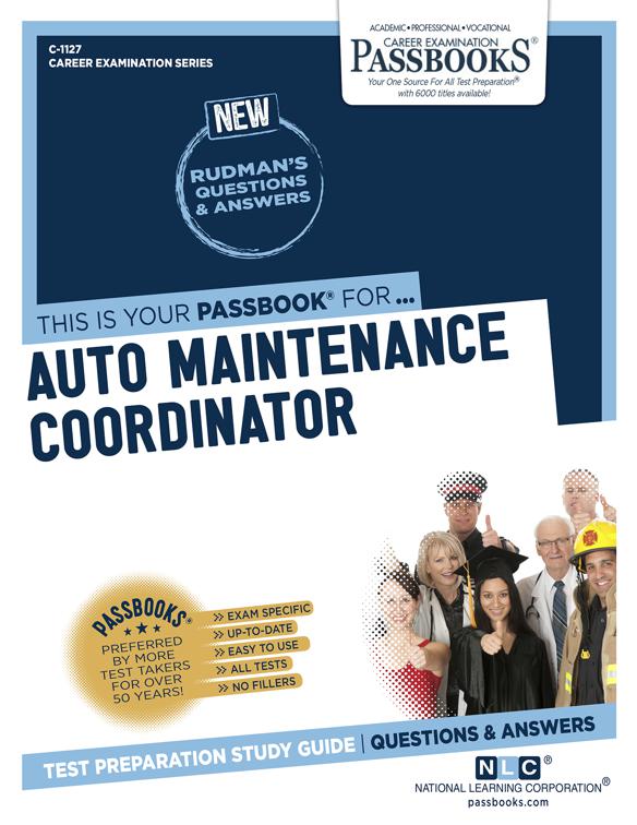 This image is the cover for the book Auto Maintenance Coordinator, Career Examination Series