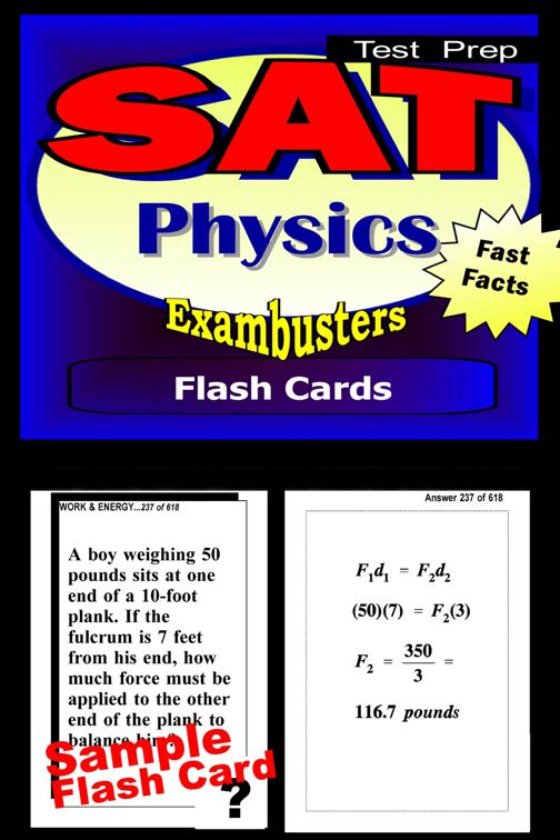 SAT Physics Test Prep Review--Exambusters Flash Cards, Exambusters SAT 2