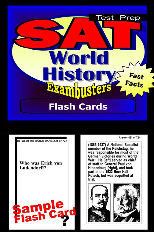 SAT World History Test Prep Review--Exambusters Flash Cards, Exambusters SAT 2