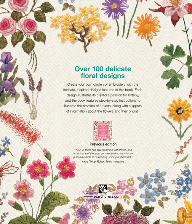 This image is the cover for the book A–Z of Embroidered Flowers, A–Z of Needlecraft