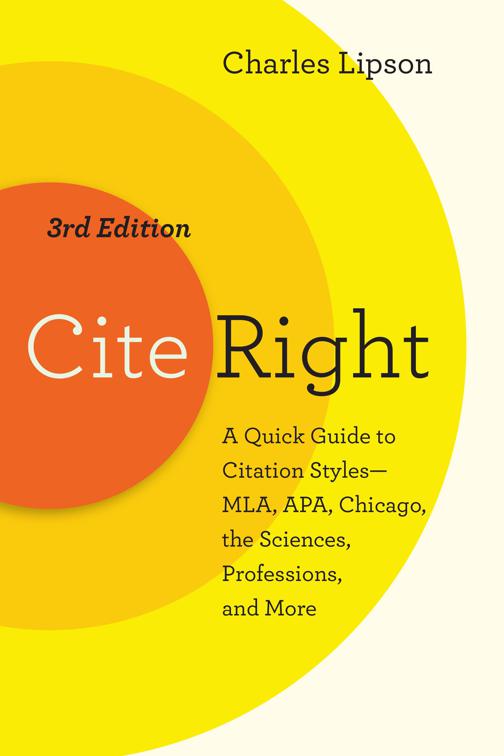 Cite Right, Chicago Guides to Writing, Editing, and Publishing