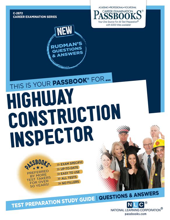 This image is the cover for the book Highway Construction Inspector, Career Examination Series