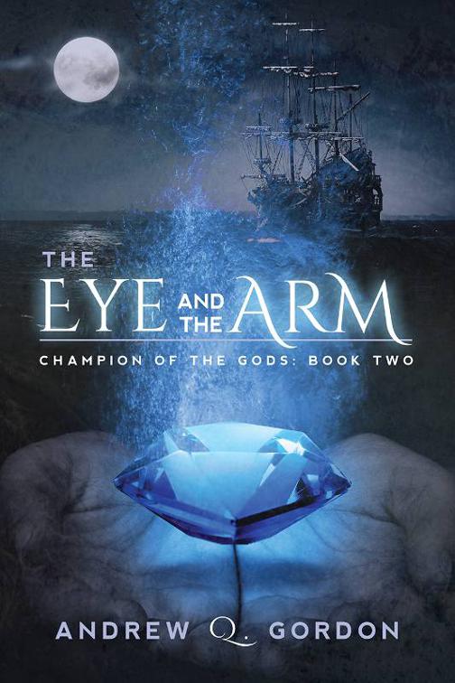 This image is the cover for the book The Eye and the Arm, Champion of the Gods