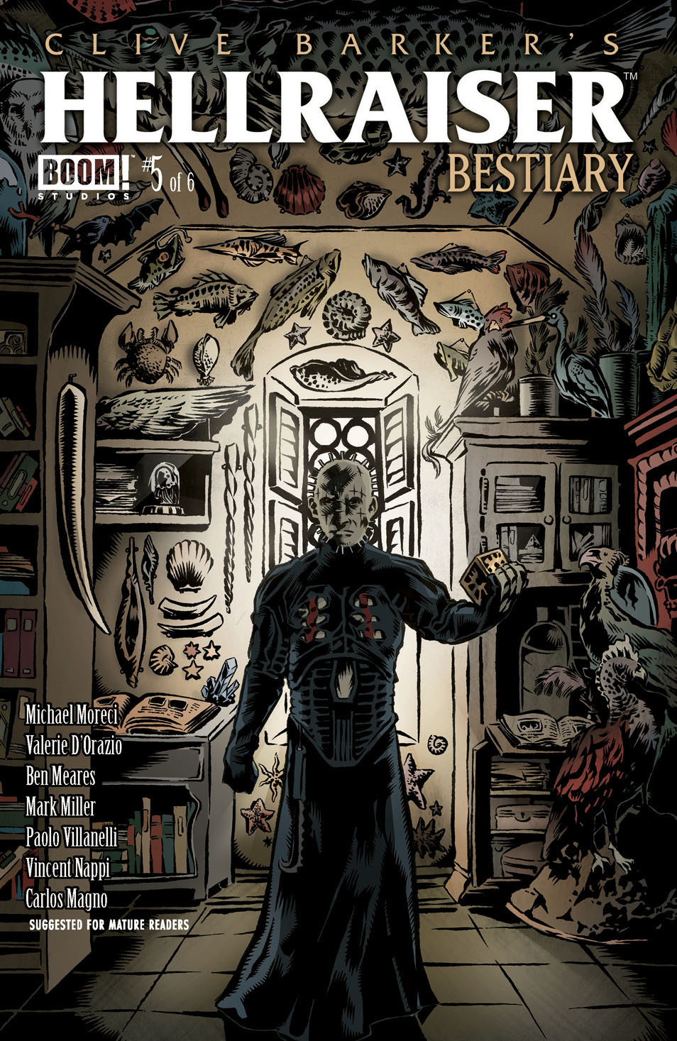 This image is the cover for the book Clive Barker's Hellraiser Bestiary #5, Clive Barker's Hellraiser: Bestiary