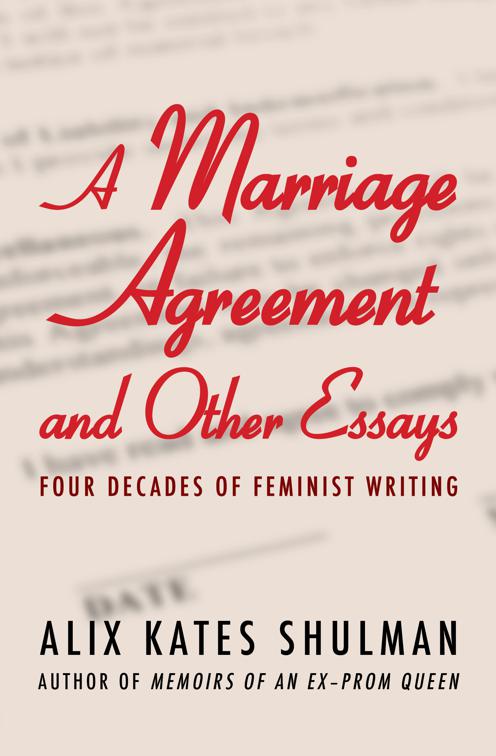 Marriage Agreement and Other Essays