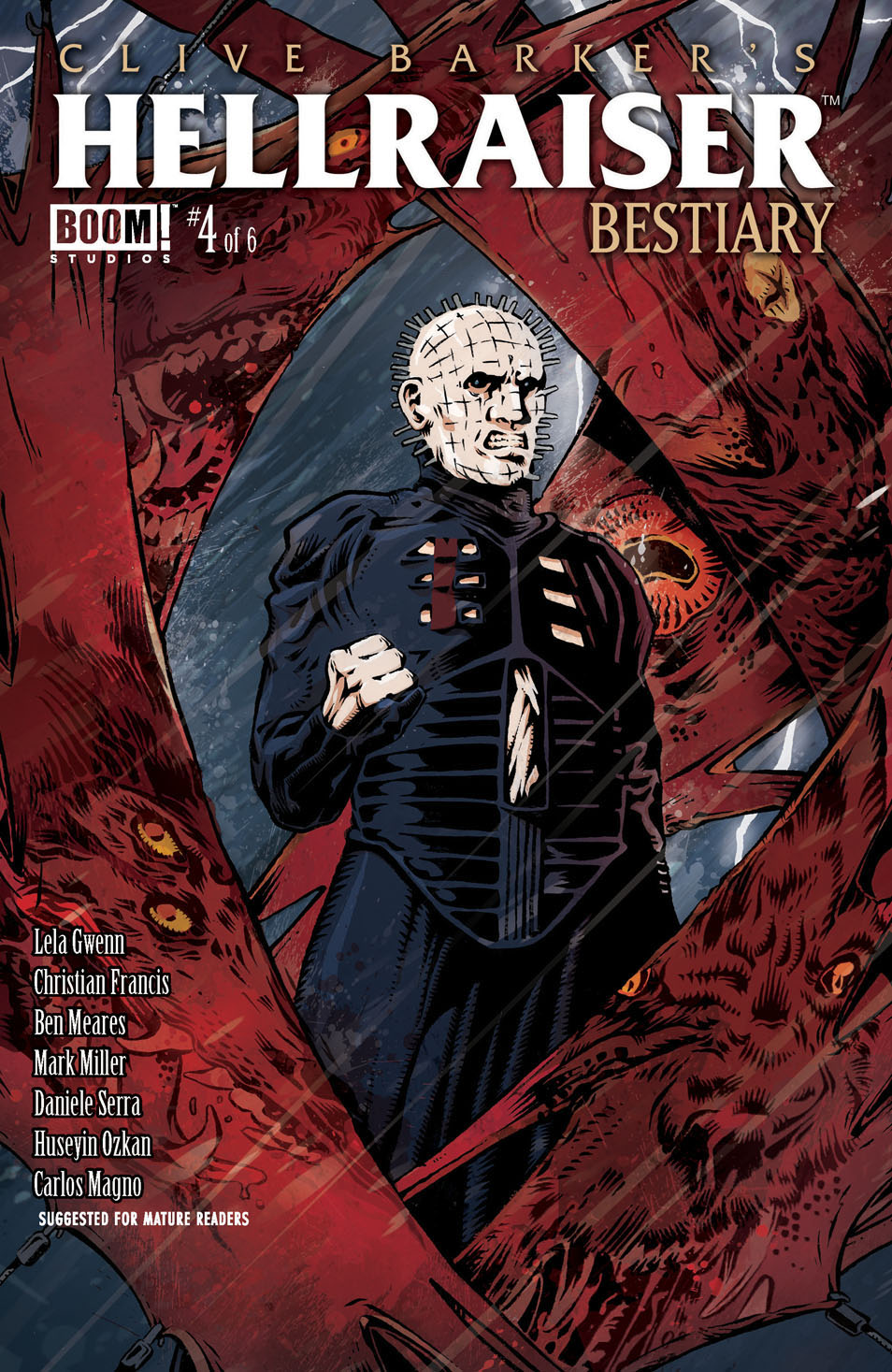 This image is the cover for the book Clive Barker's Hellraiser Bestiary #4, Clive Barker's Hellraiser: Bestiary