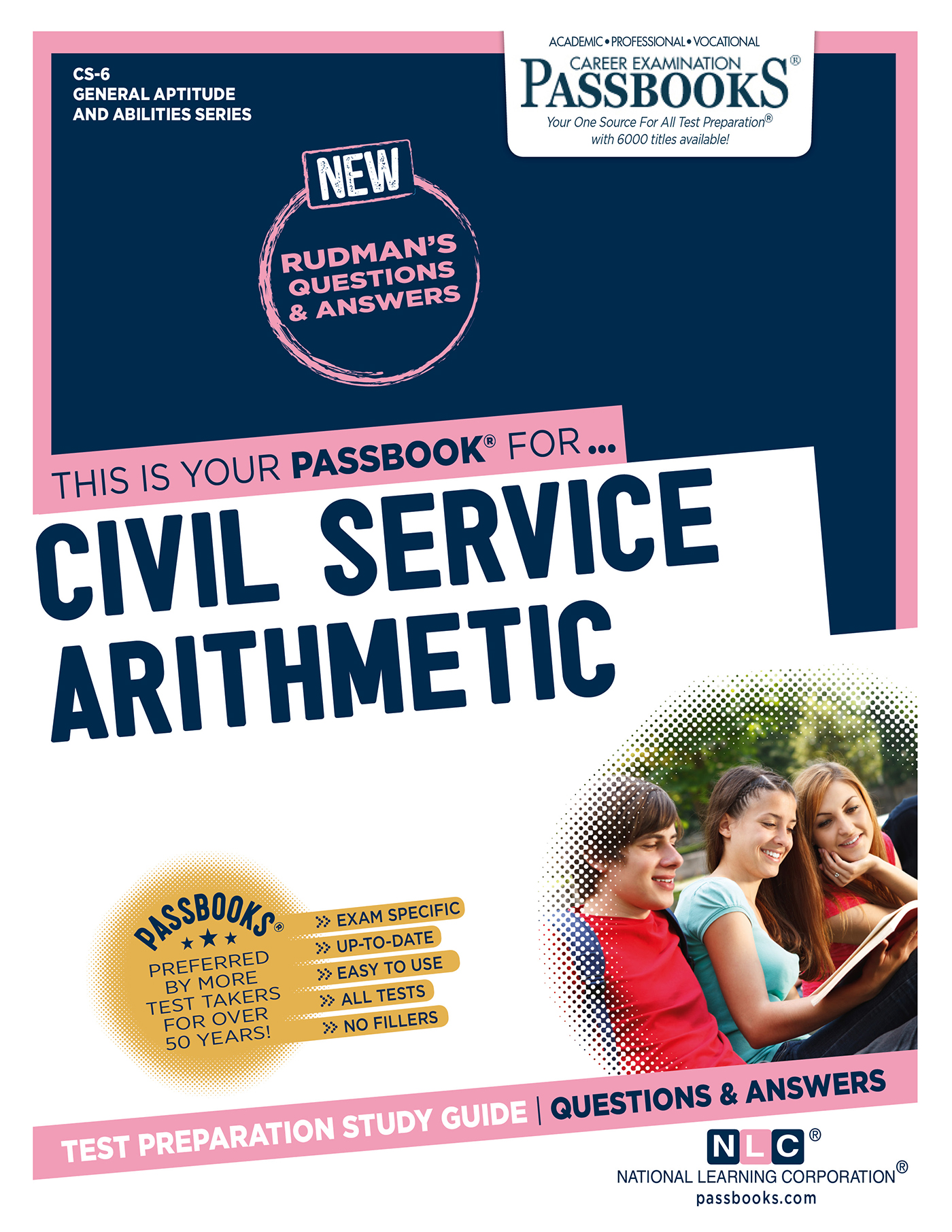 This image is the cover for the book CIVIL SERVICE ARITHMETIC, General Aptitude and Abilities Series (CS)