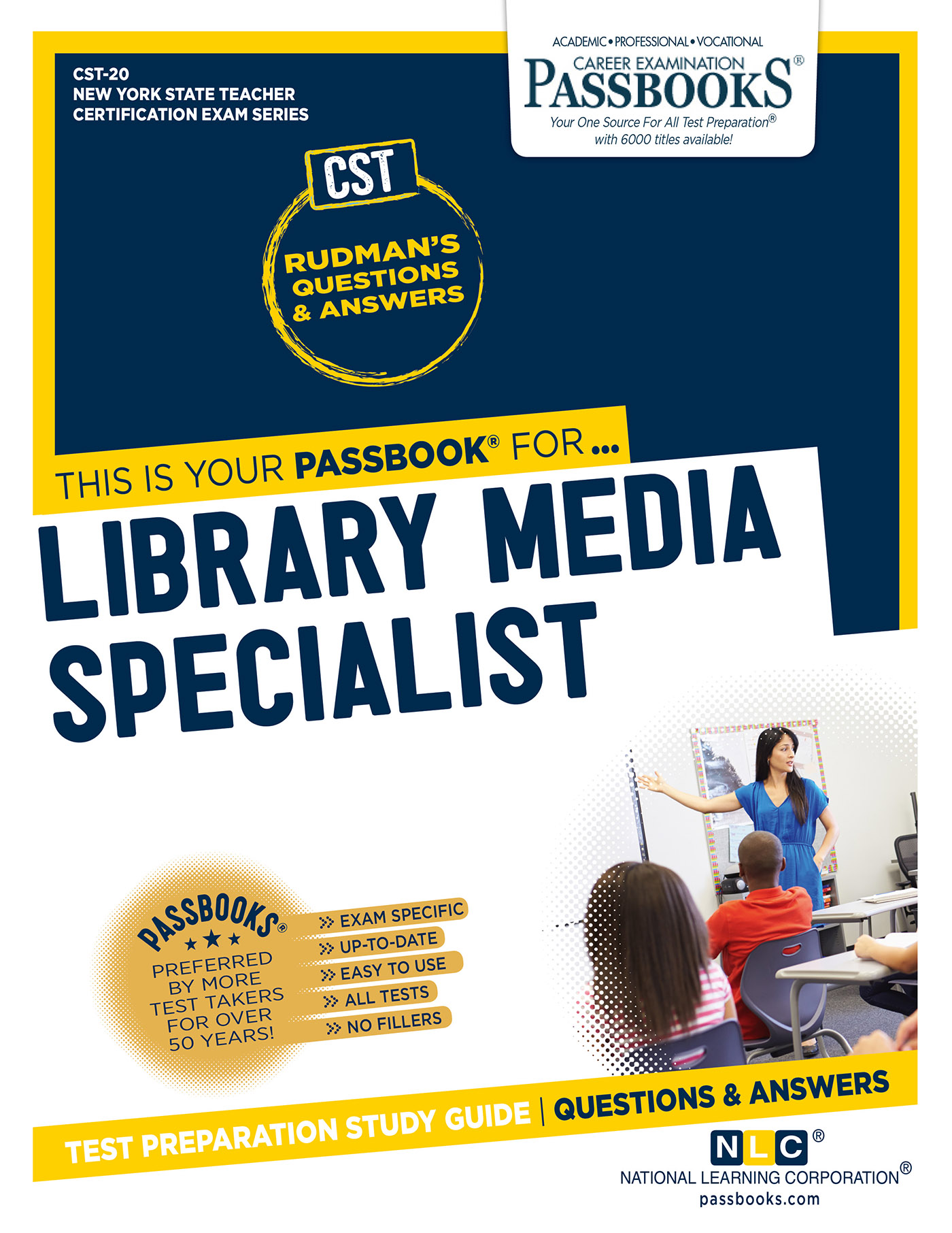 This image is the cover for the book Library Media Specialist, New York State Teacher Certification Examination Series (NYSTCE)