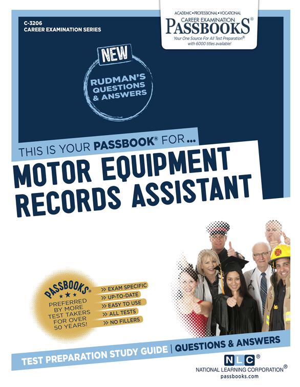 This image is the cover for the book Motor Equipment Records Assistant, Career Examination Series