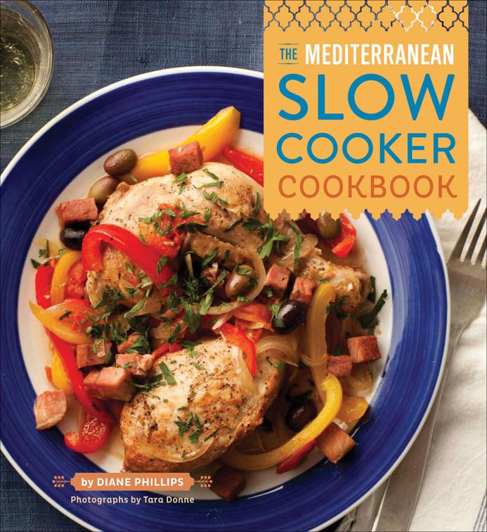 This image is the cover for the book Mediterranean Slow Cooker Cookbook