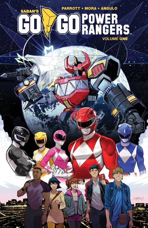 This image is the cover for the book Saban's Go Go Power Rangers Vol. 1, Saban's Go Go Power Rangers
