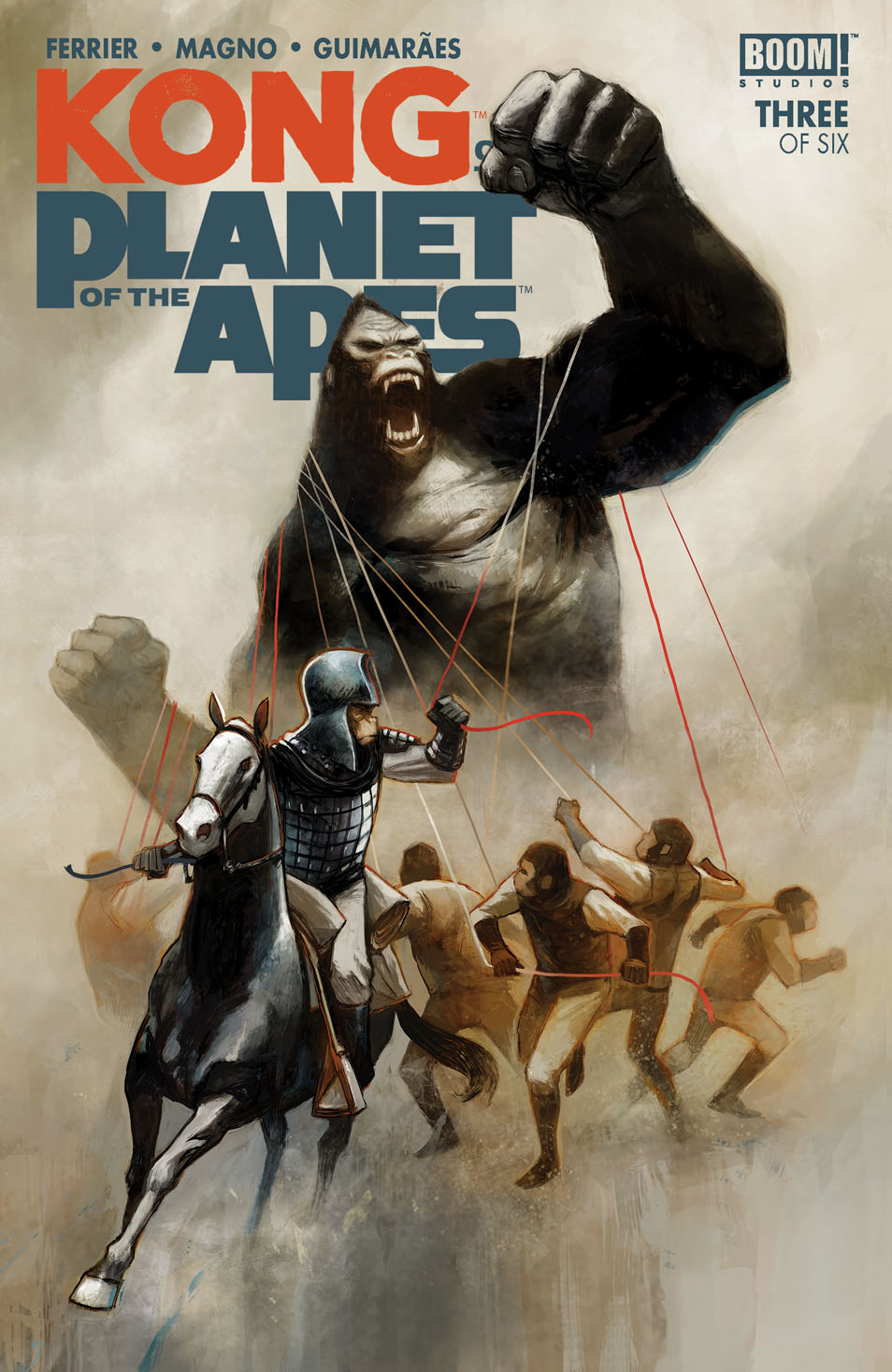 This image is the cover for the book Kong on the Planet of the Apes #3, Kong on the Planet of the Apes