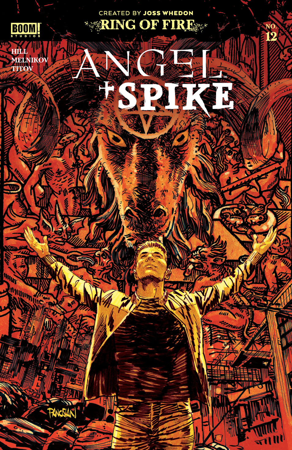 This image is the cover for the book Angel & Spike #12, Angel & Spike