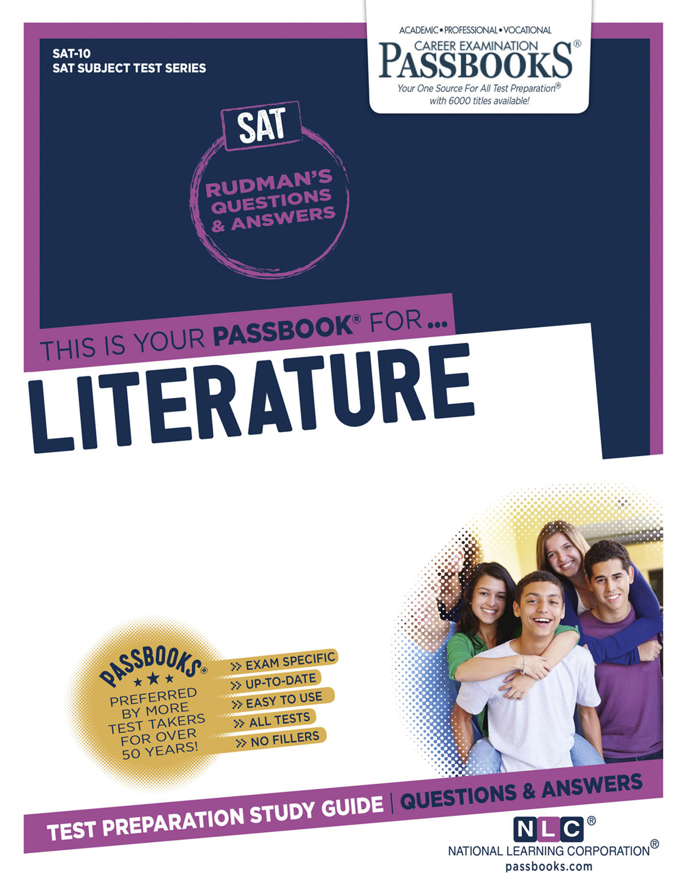 This image is the cover for the book LITERATURE, College Board SAT Subject Test Series