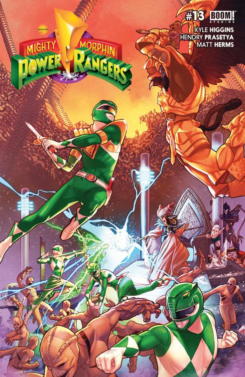 This image is the cover for the book Mighty Morphin Power Rangers #13, Mighty Morphin Power Rangers