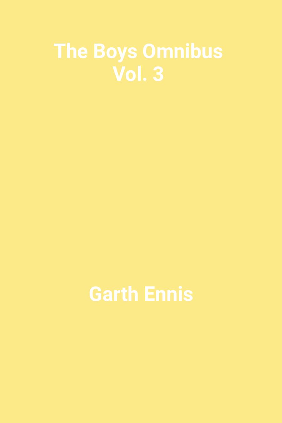 The Boys Omnibus Vol. 3