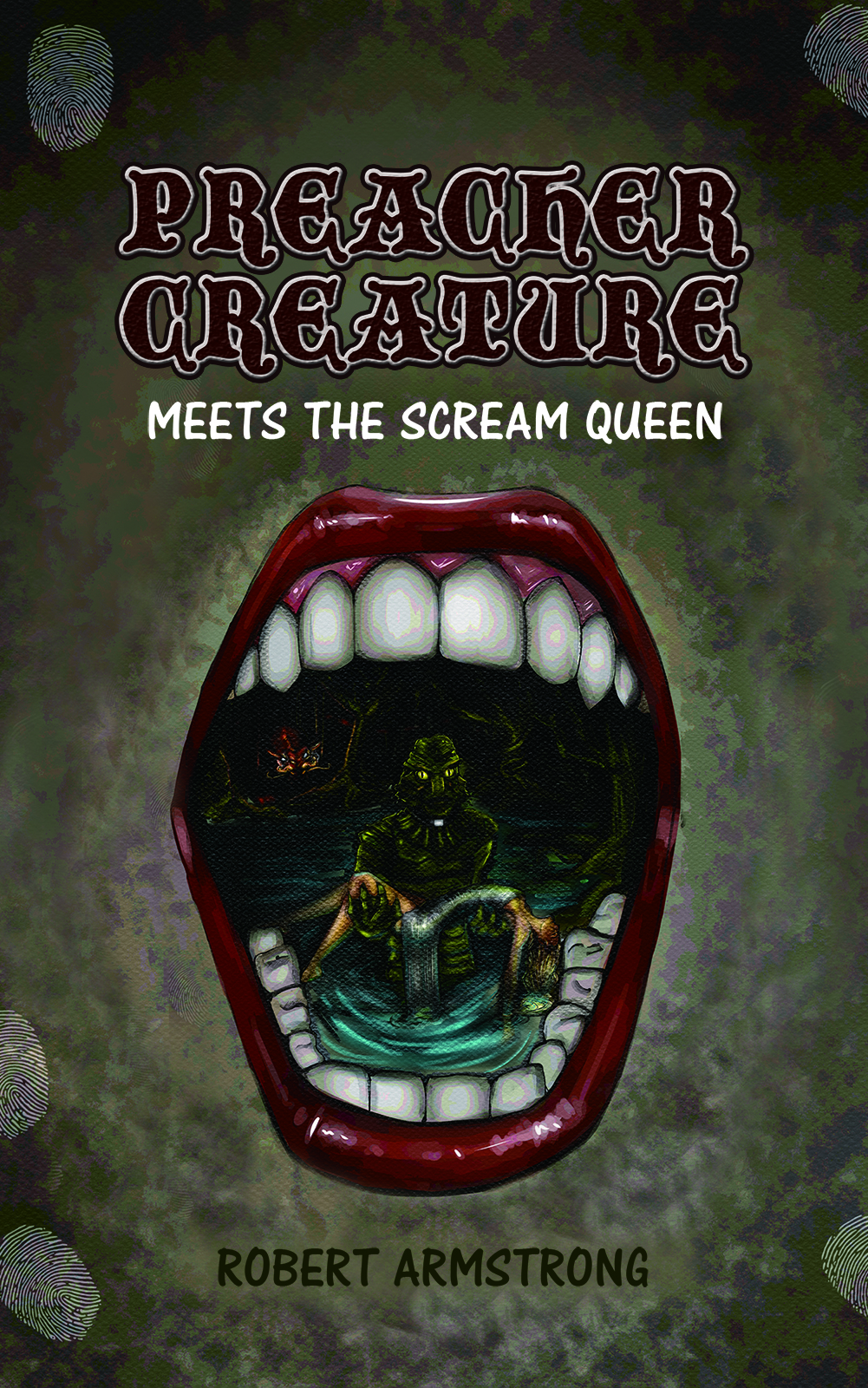 This image is the cover for the book Preacher Creature Meets the Scream Queen