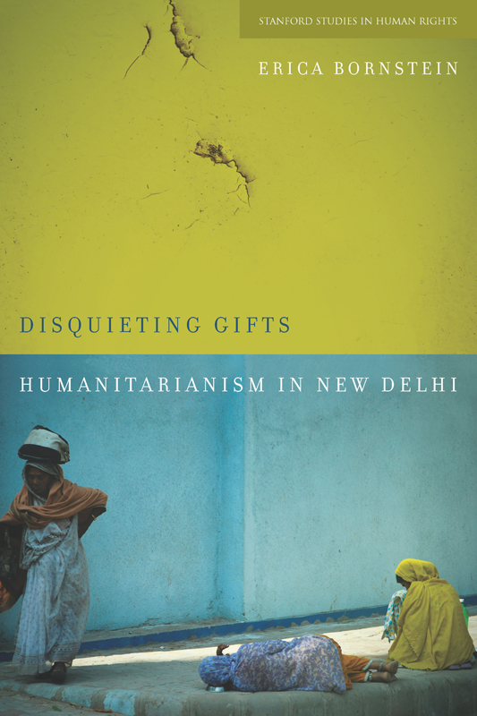 This image is the cover for the book Disquieting Gifts, Stanford Studies in Human Rights