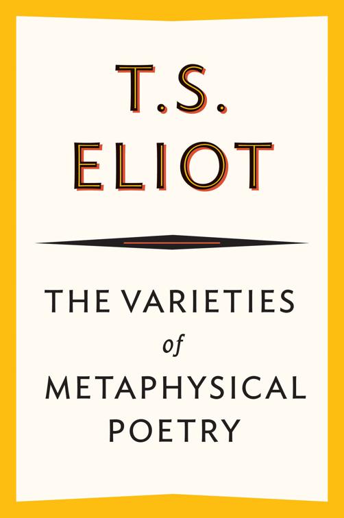Varieties of Metaphysical Poetry