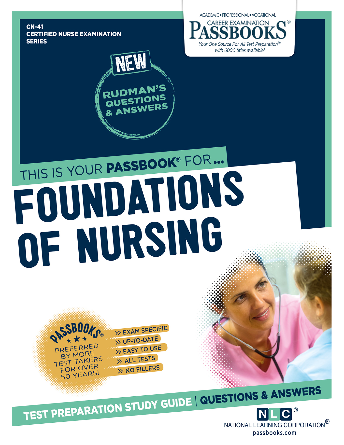 This image is the cover for the book FOUNDATIONS OF NURSING, Certified Nurse Examination Series