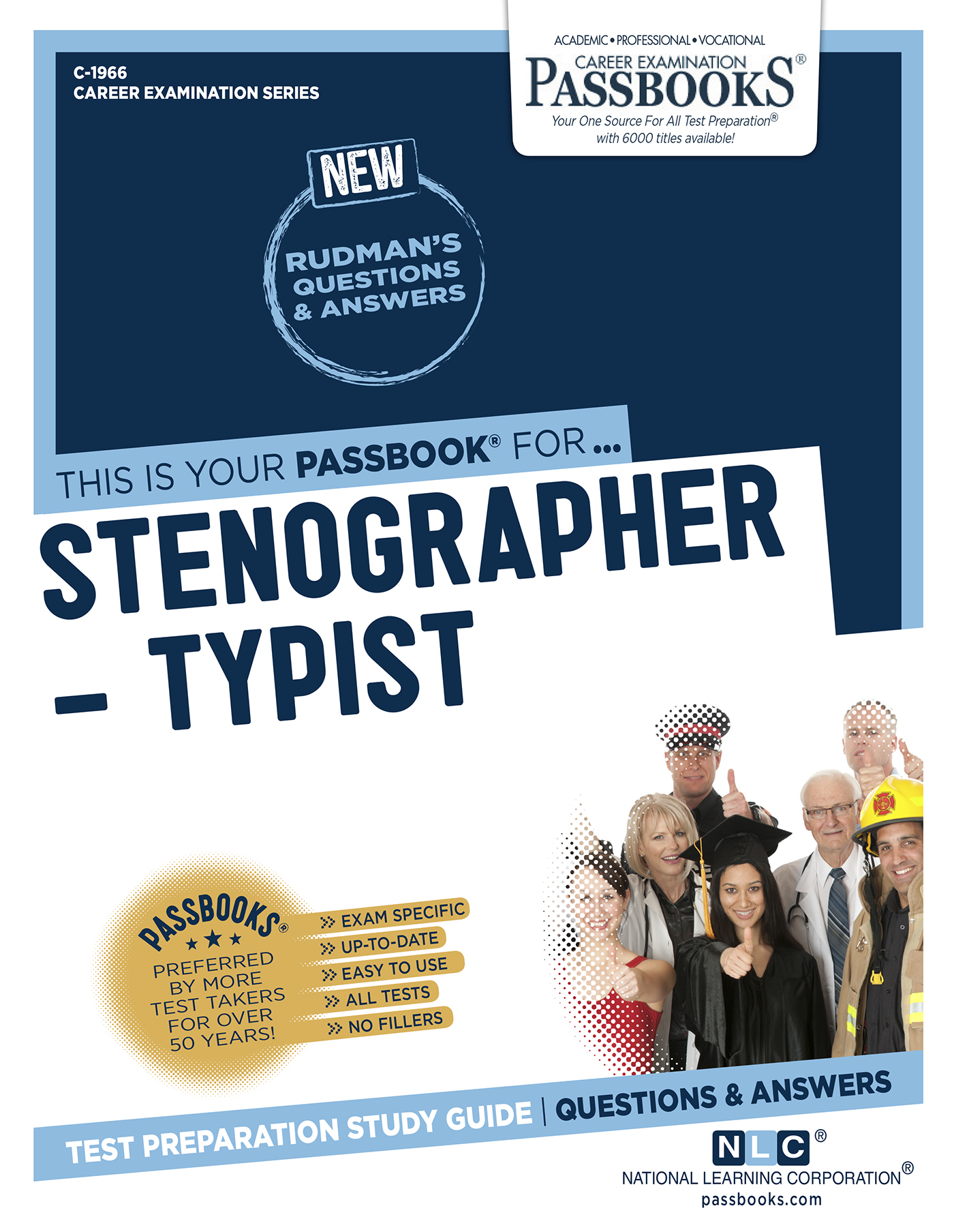 This image is the cover for the book Stenographer-Typist, Career Examination Series