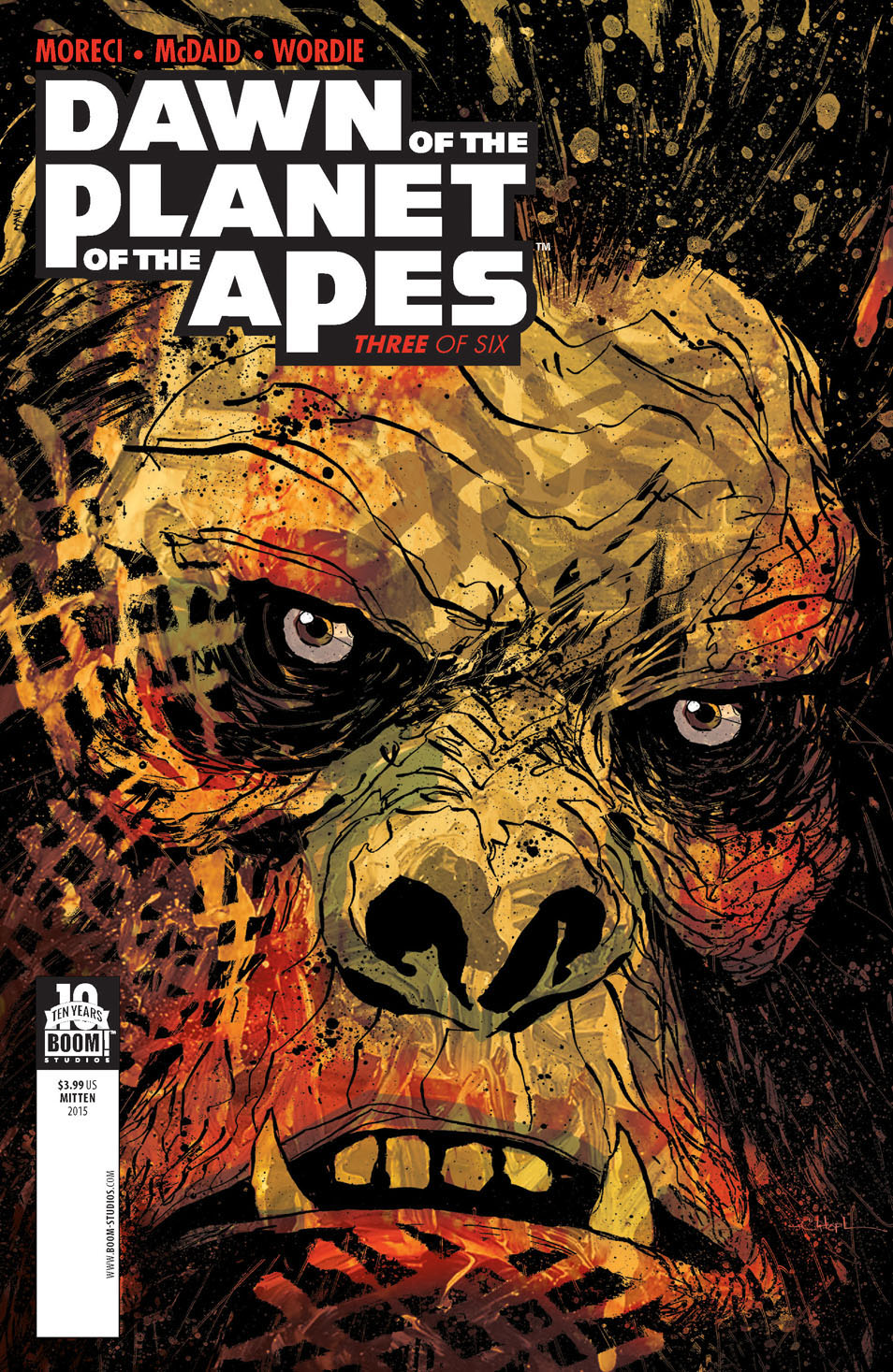 This image is the cover for the book Dawn of the Planet of the Apes #3, Dawn of the Planet of the Apes