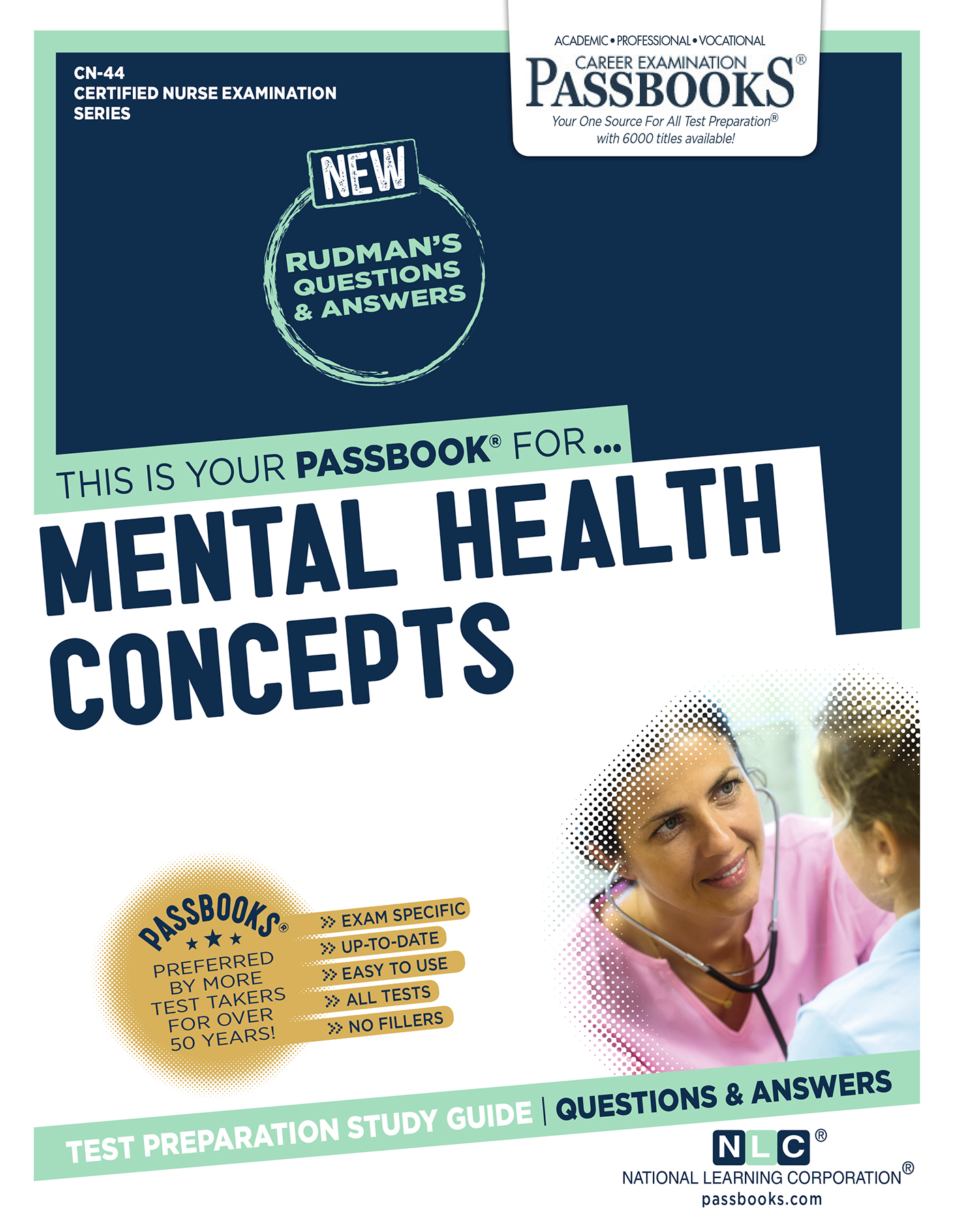 This image is the cover for the book MENTAL HEALTH CONCEPTS, Certified Nurse Examination Series