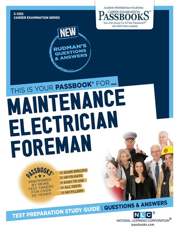 This image is the cover for the book Maintenance Electrician Foreman, Career Examination Series