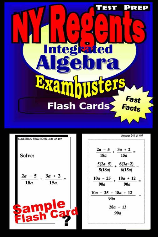 NY Regents Integrated Algebra Test Prep Review--Exambusters Flashcards, Exambusters Regents