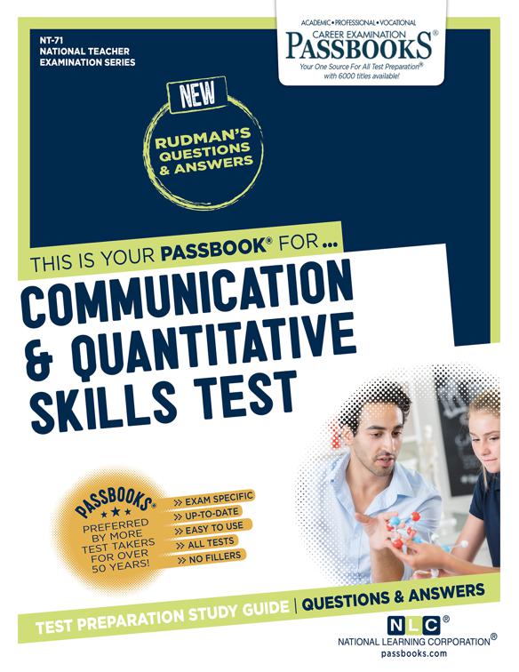 This image is the cover for the book Communication and Quantitative Skills Test, National Teacher Examination Series (NTE)