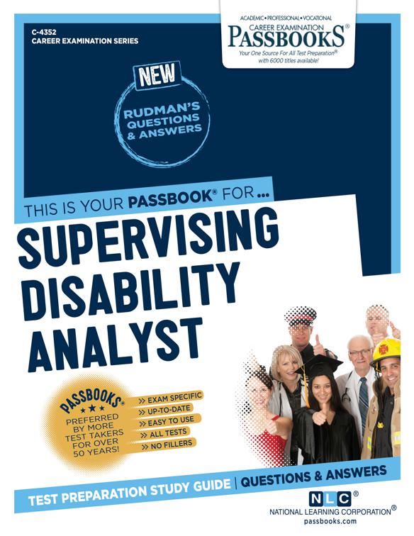 This image is the cover for the book Supervising Disability Analyst (IV, V), Career Examination Series