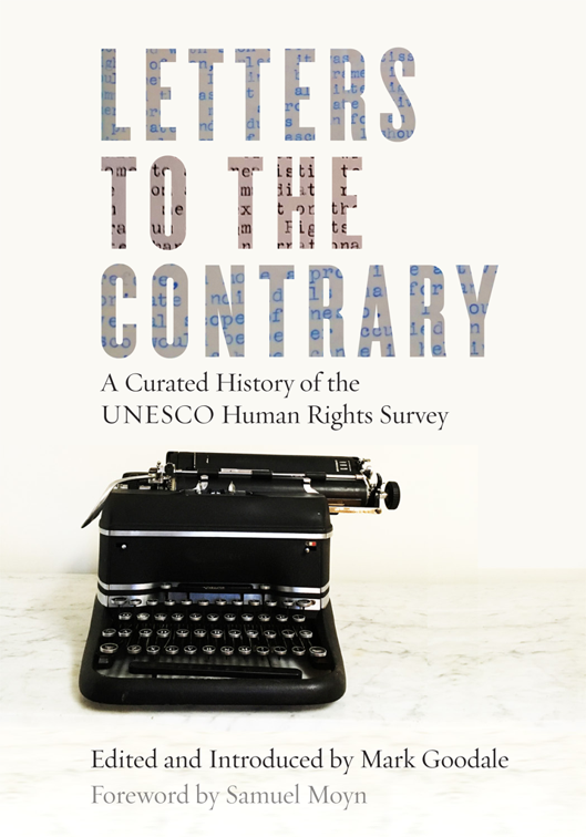 This image is the cover for the book Letters to the Contrary, Stanford Studies in Human Rights